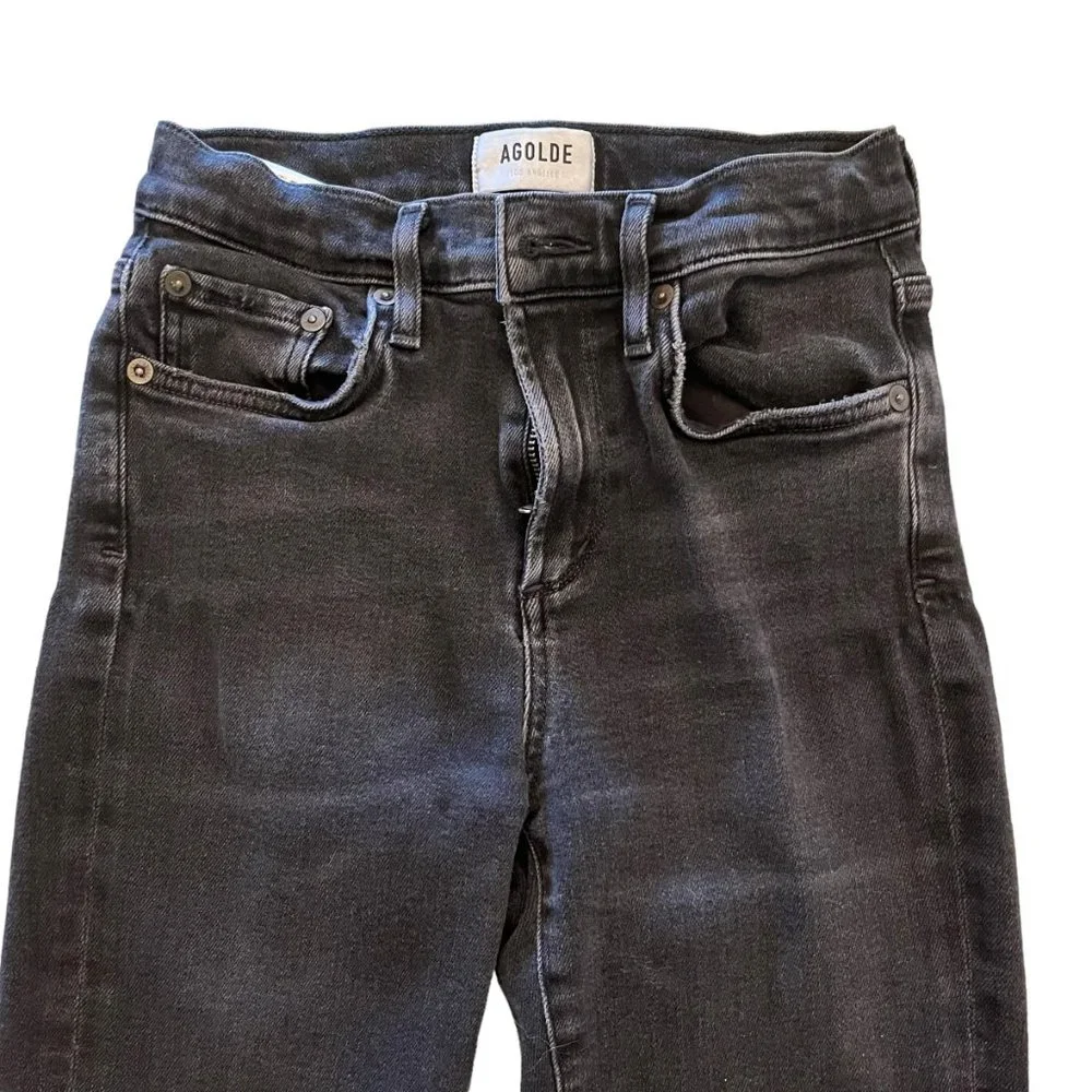 Agolde Sophie Mid Rise Skinny Ankle Jean - Black - Size 25 - Picture 9 of 14